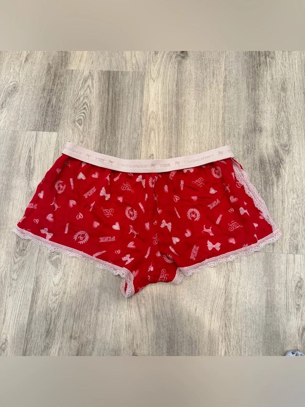 PINK Victoria’s Secret x LoveShackFancy Lace Lounge Sleep Shorts XL